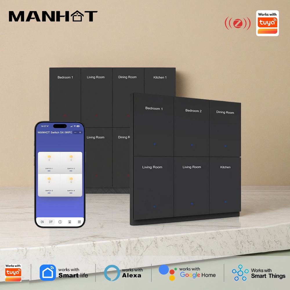 Smart Home Display - Умный выключатель Manhot DIY Name Switch