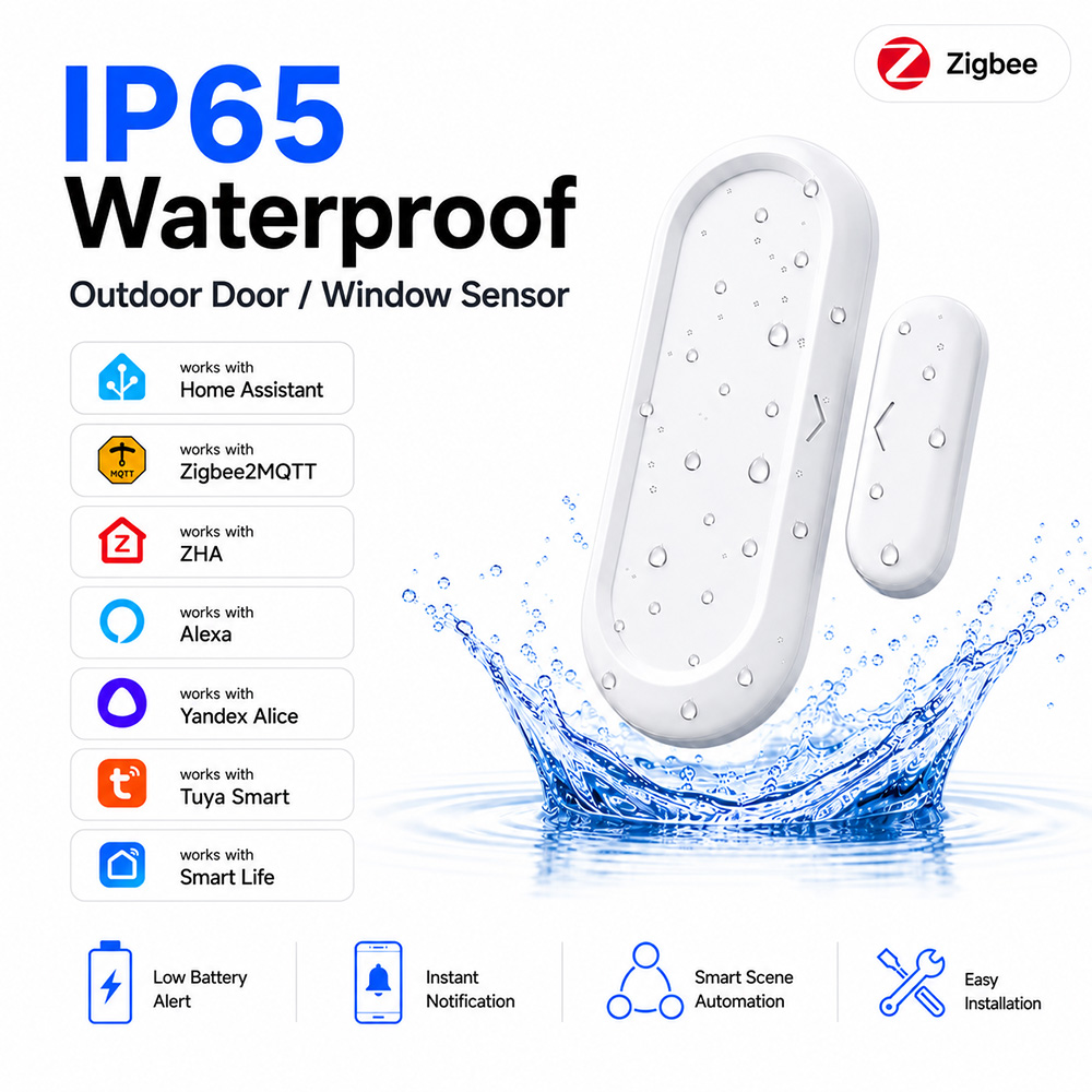 Smart Home Zigbee 3.0 - Водонепроницаемый датчик для дверей и окон