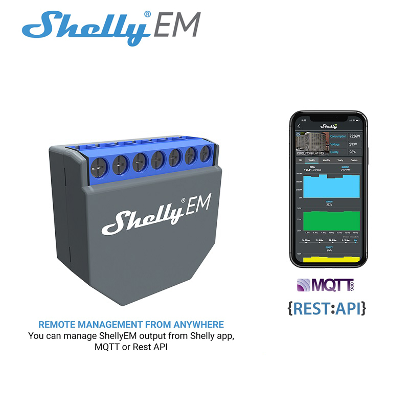 Smart Home Wifi - Умный Wi-Fi контроллер-выключатель SHELLY EM для