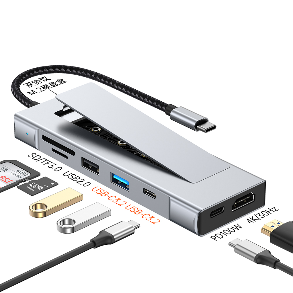 Smart Home Hub 2 - Многофункциональный адаптер 8-в-1 Type-C с отсеком