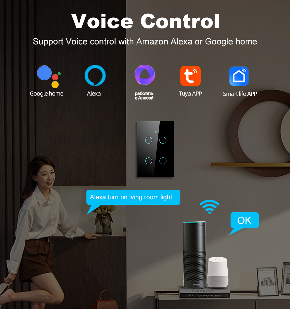 Умный сенсорный настенный выкл – обзор и цена Smart Home Touchscreen Control Panel